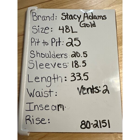 Stacy Adams Gold Mens 2-Button Checkered Blazer 48L Polyester & Rayon - Picture 10 of 10